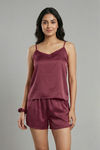 Zivame Luxe Satin 5 Pc Sleep Set - Tawny Port — thumbnail 6